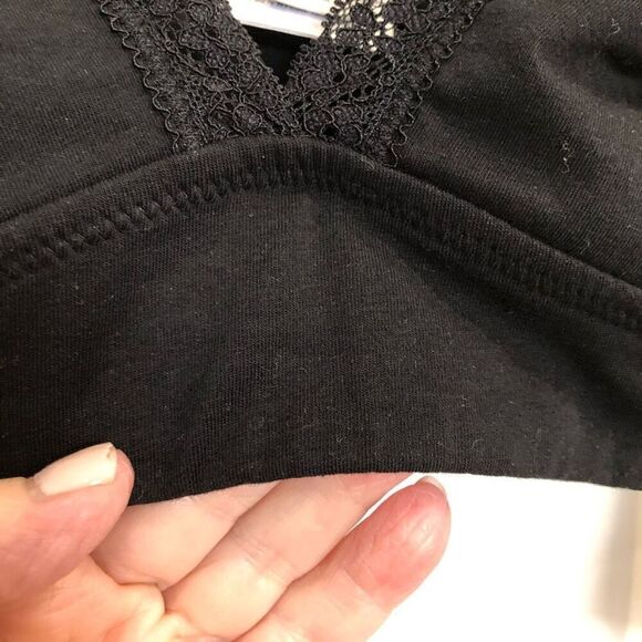 JENNI INTIMATES - NWT - L Sz M “On Repeat” Wide Lace Bralette in Deep Black - Picture 8 of 14